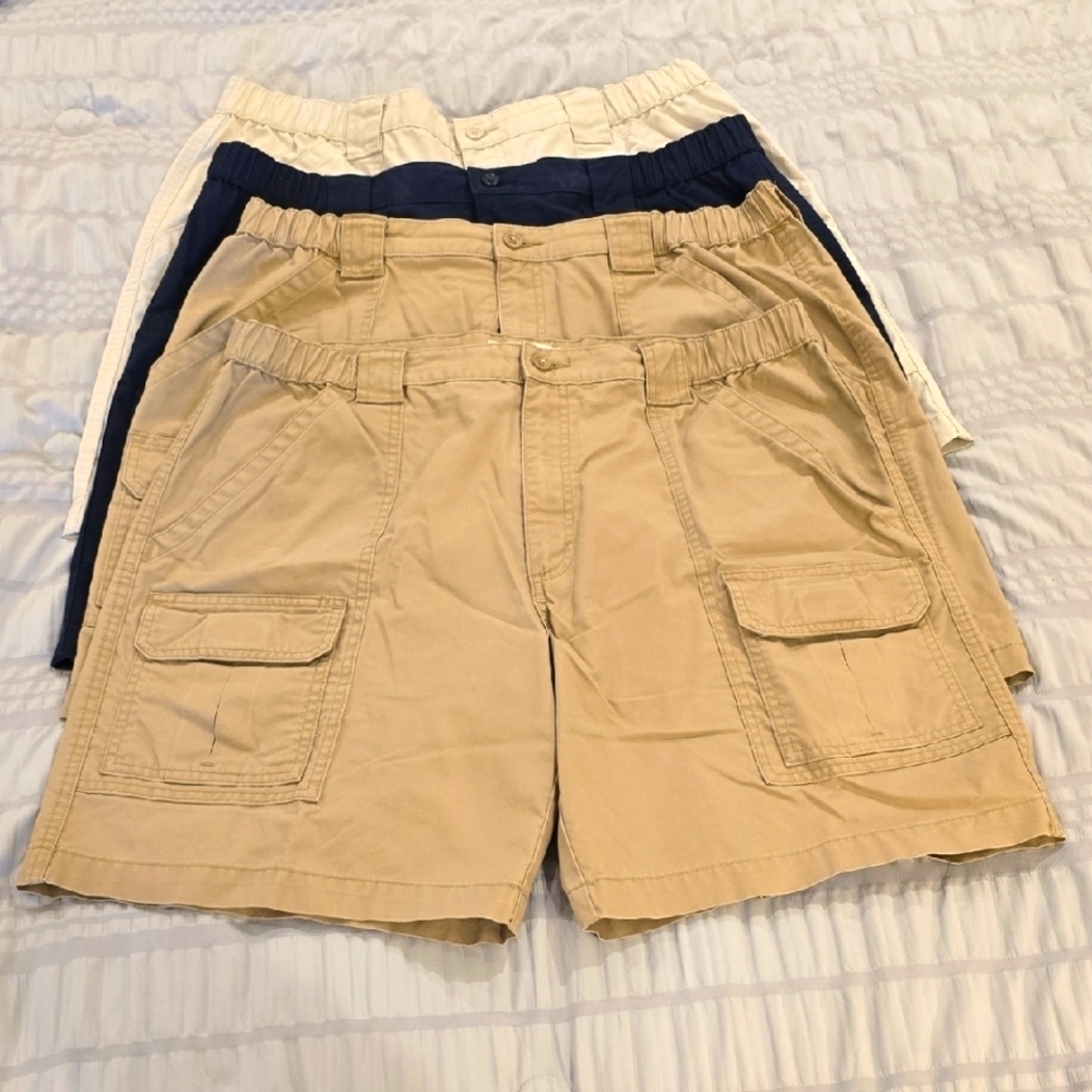4 Pair Men's Tan Cargo Shorts Size 38 (0728C)